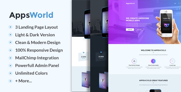 Gallery image of AppsWorld - Responsive App Landing Page Theme