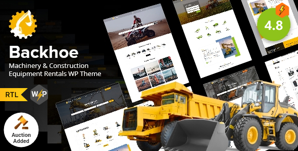Gallery image of Backhoe - Construction Equipment Rentals WordPress Theme