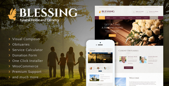 Gallery image of Blessing | Funeral Home Services & Cremation Parlor WordPress Theme