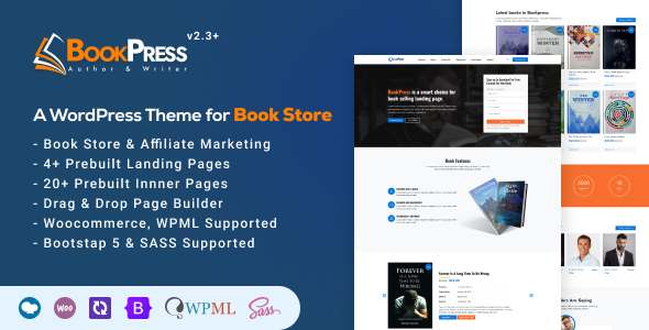 Gallery image of Bookpress - Bookstore WooCommerce Theme for Publisher, Writers and Authors & for Affiliate Marketing