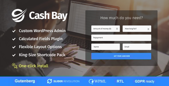 Gallery image of Cash Bay - Banking and Payday Loans WordPress Theme
