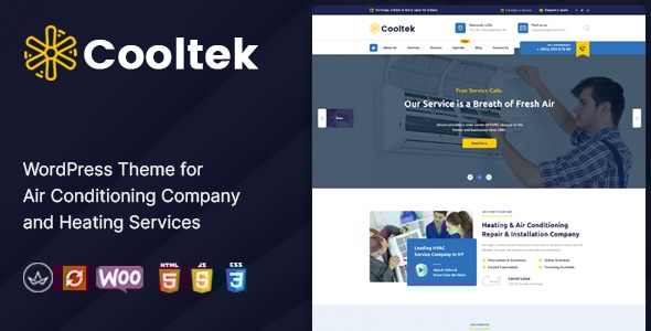 Gallery image of CoolTek - Air Conditioning Services WordPress Theme