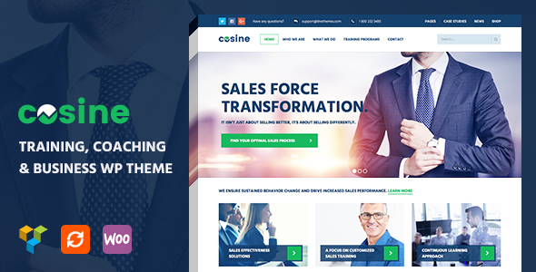 Gallery image of Cosine - Training & Coaching WordPress Theme