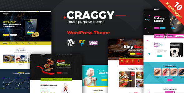 Gallery image of Craggy - Food Delivery, Services & Bitcoin Crypto Currency Multi-purpose WordPress Theme