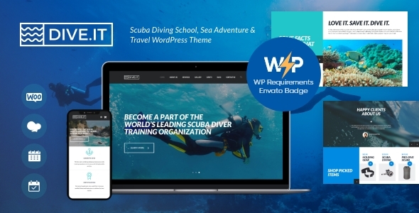 Gallery image of DiveIt - Scuba Diving School Travel WordPress Theme