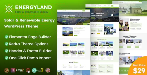 Gallery image of Energyland - Solar & Renewable Energy WordPress Theme