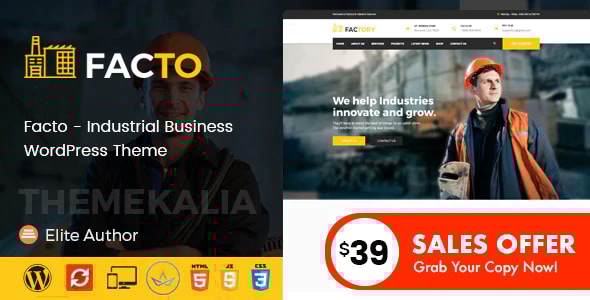 Gallery image of Facto - Industrial Business WordPress Theme