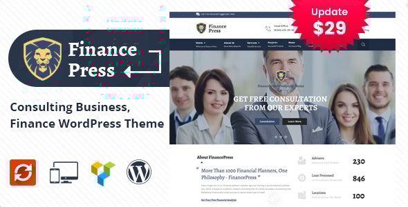 Gallery image of Finance Press - Consulting Business WordPress Theme
