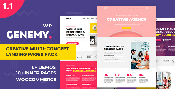 Gallery image of Genemy - Creative Minimal Landing Page Builder for Digital Startup Design Studio Agency in Marketing
