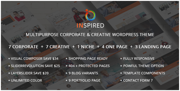 Gallery image of Inspired - Multipurpose Corporate and Creative Bootstrap WordPress Theme