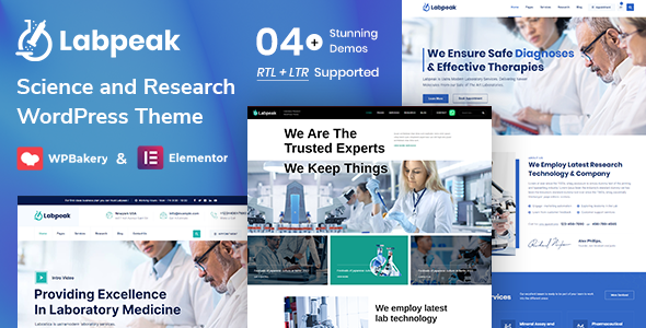 Gallery image of Labpeak | Laboratory & Science Research WordPress Theme + RTL with Appointments Booking