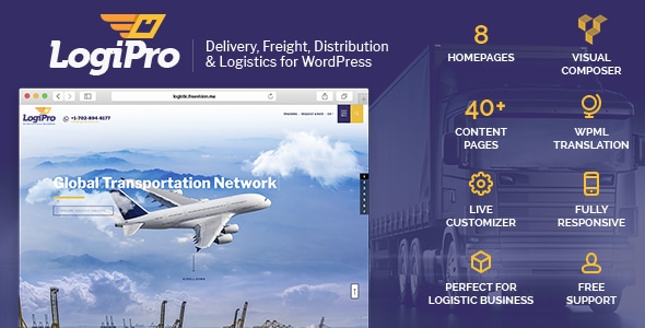Gallery image of LogiPro - Delivery, Freight, Distribution & Logistics for WordPress