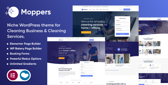 Gallery image of Moppers - Cleaning Company and Services WordPress Theme