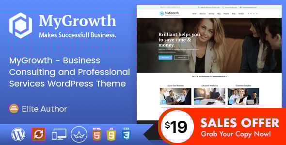 Gallery image of My Growth - Business Consulting and Professional Services WordPress Theme