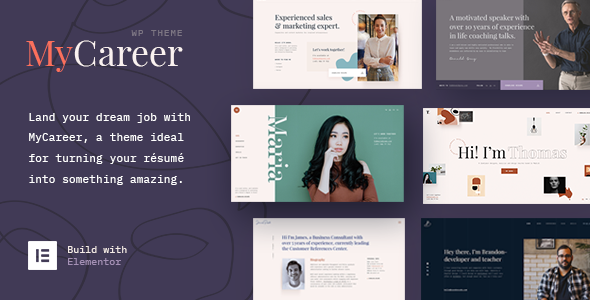 Gallery image of MyCareer - CV Resume & vCard WordPress Theme