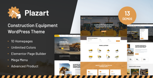 Gallery image of Plazart - Construction Equipment WordPress Theme