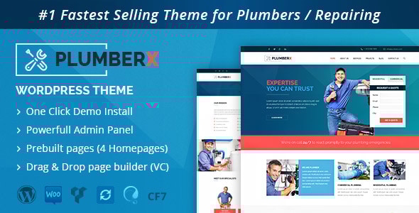 Gallery image of Plumber - Construction and Repairing WordPress Theme