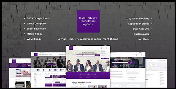 Gallery image of Recruitment Agency - Multi Industry Responsive WordPress Theme