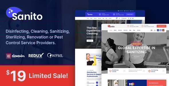 Gallery image of Sanito - Sanitizing and Cleaning WordPress Theme