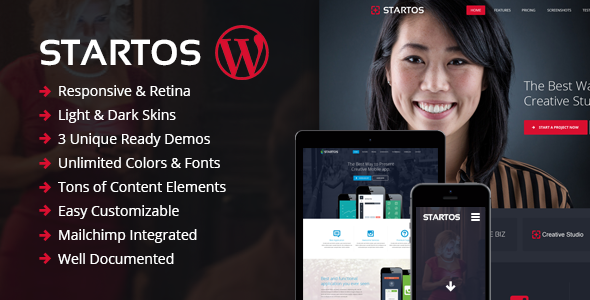 Gallery image of Startos - Modern App Landing Page WordPress Theme