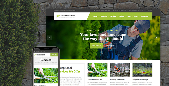 Gallery image of The Landscaper - Lawn & Landscaping WP Theme