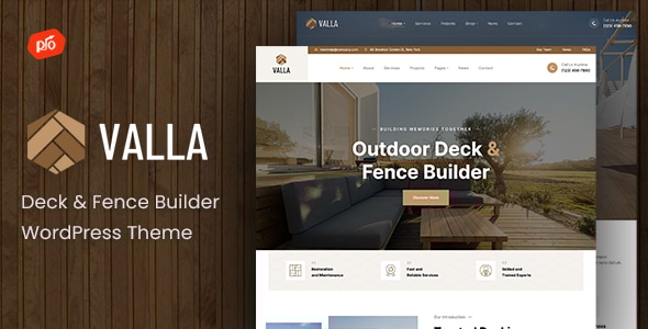 Gallery image of Valla - Deck & Fence Builder WordPress Theme