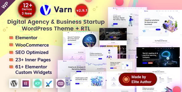 Gallery image of Varn - IT & SEO Marketing Agency Portfolio Elementor WordPress Theme