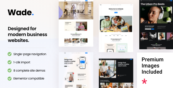 Gallery image of Wade - Business One Page WordPress Theme