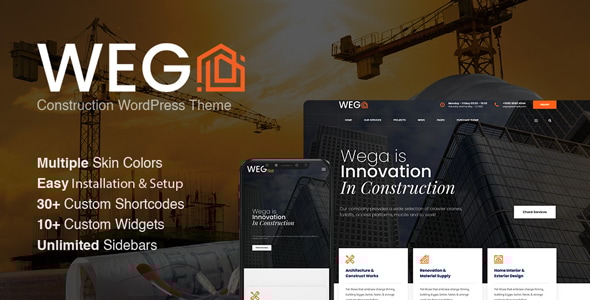Gallery image of Wega - Construction WordPress Theme
