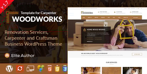 Gallery image of Wood Works - Carpenter and Craftsman Business WordPress Theme