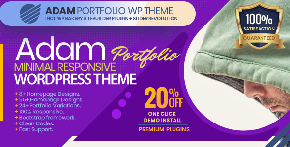 Gallery image of ADAM - Minimal Responsive Portfolio WordPress Theme