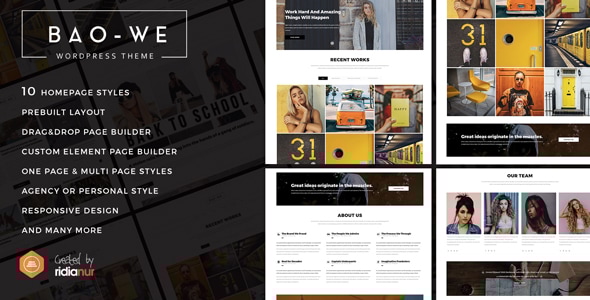 Gallery image of Baowe - Responsive One/Multi Page Portfolio WordPress Theme