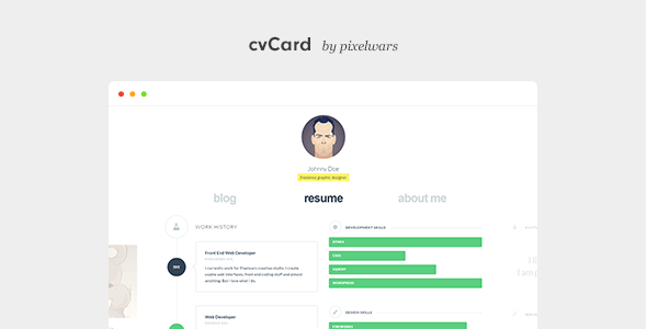 Gallery image of cvCard WP - Responsive WordPress Resume Theme