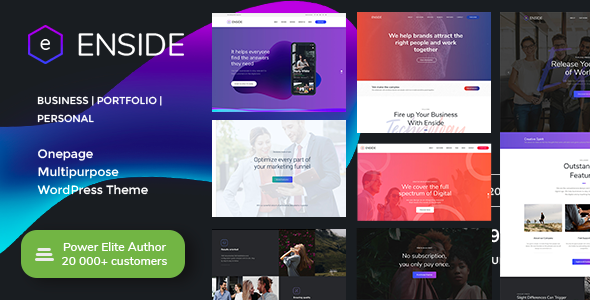 Gallery image of Enside - Multipurpose Onepage Landing Page WordPress Theme
