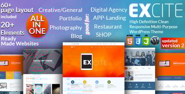 Gallery image of Excite - Clean Responsive Multi-Purpose WordPress Theme