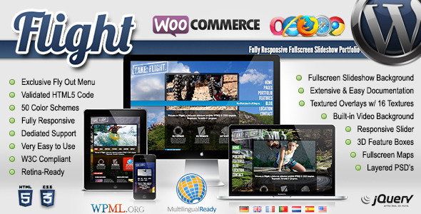 Gallery image of Flight - Responsive Fullscreen Background Theme
