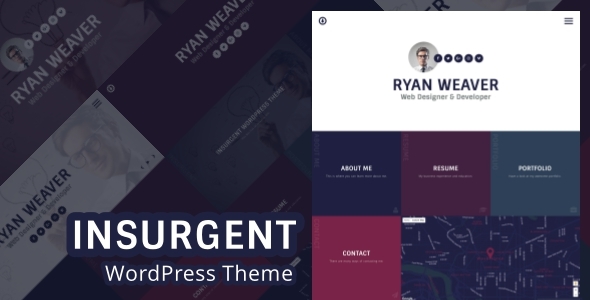 Gallery image of Insurgent - Personal Vcard Resume Portfolio WordPress Theme