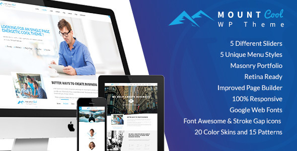 Gallery image of MountCool - Single Page Portfolio WordPress Theme