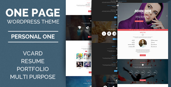Gallery image of Personal One - OnePage / VCard / WordPress Theme