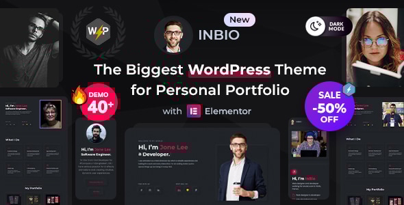 Gallery image of Personal Portfolio WordPress Theme | Inbio