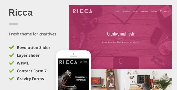 Gallery image of Ricca - A Fresh Responsive Theme For Creatives
