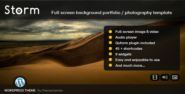 Gallery image of Storm WordPress - Full Screen Background Theme